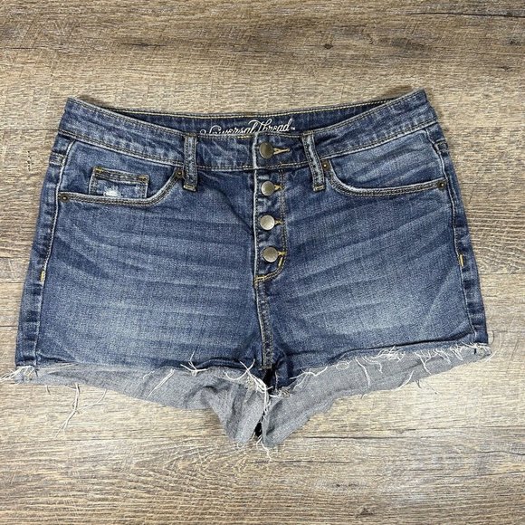Universal Thread Womens High Rise Shortie Denim Shorts Button Fly Size 6/28R - Picture 1 of 8